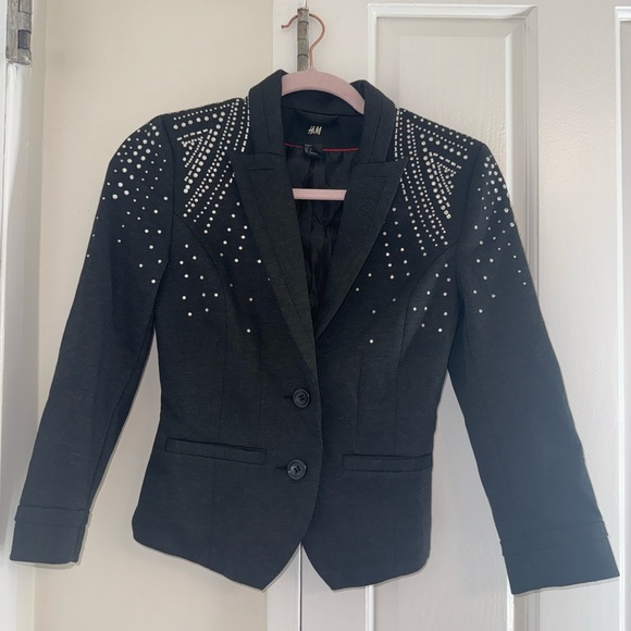 H&M Black Blazer with Silver Studs - Picture 1 of 5